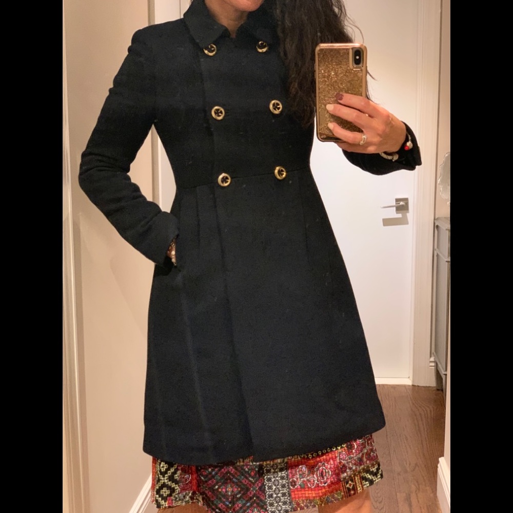 🔥J.Crew Double Cloth Double Breasted Navy Coat😍